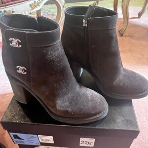 Chanel Brown Suede Boots